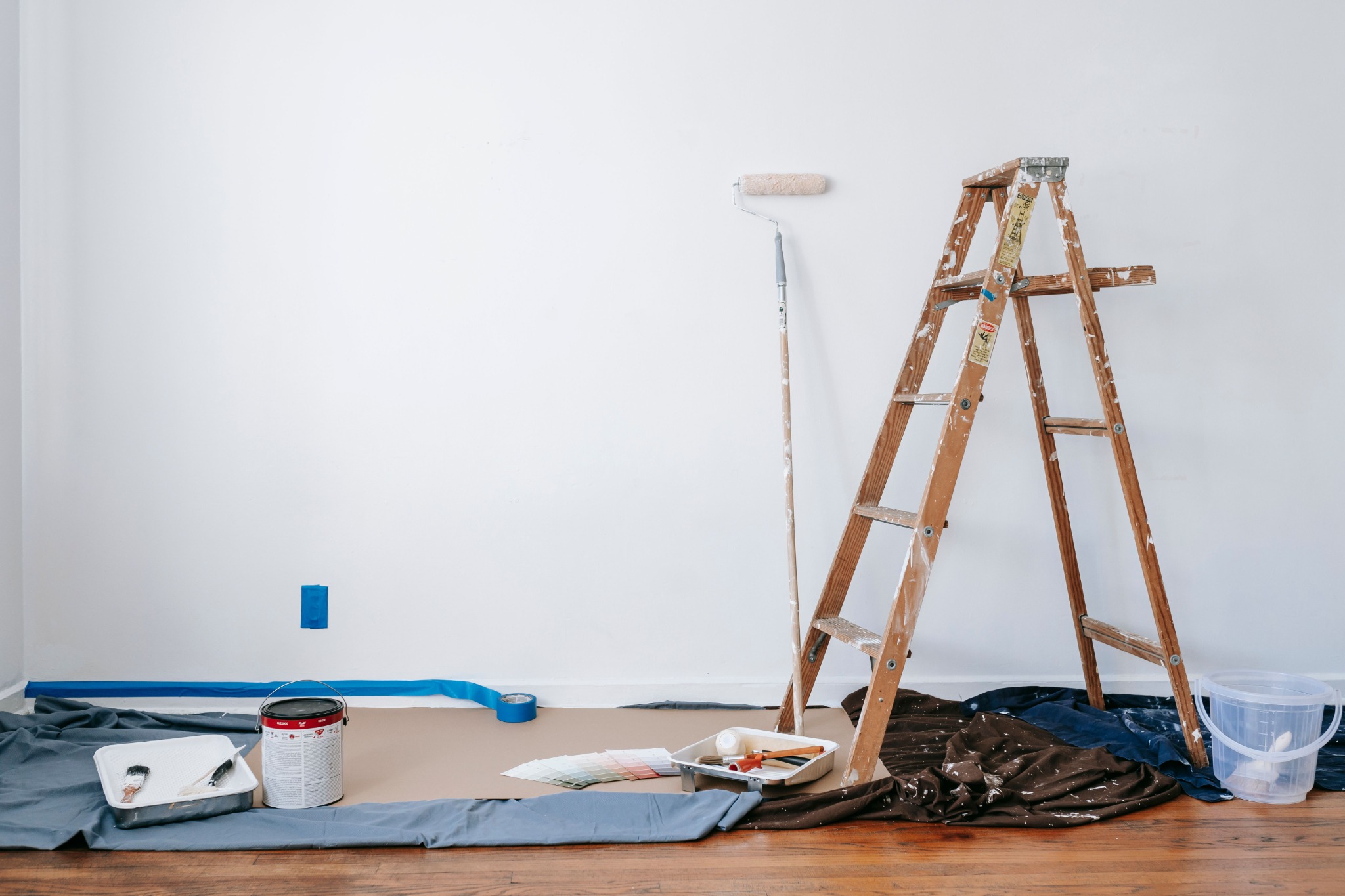 Room prepared for interior painting